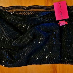 Betsey Johnson Black Metalic Sequin Scarf